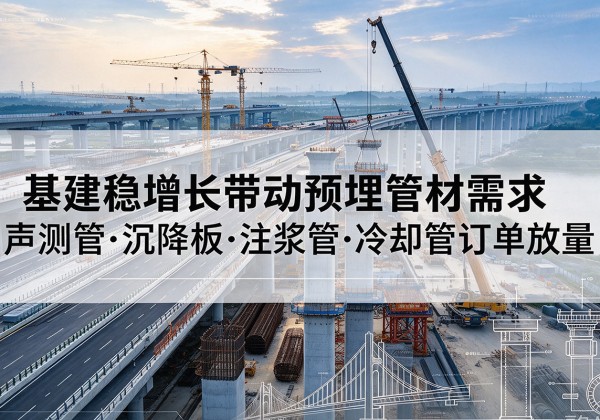 陇南基建稳增长带动预埋监测管材需求，声测管、沉降板、注浆管订单持续放量